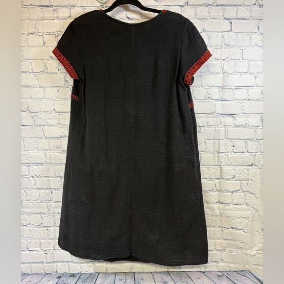Old Navy Black Embroidered Smocked Babydoll Short and Sweet Whimsical Dress M - Picture 2 of 14